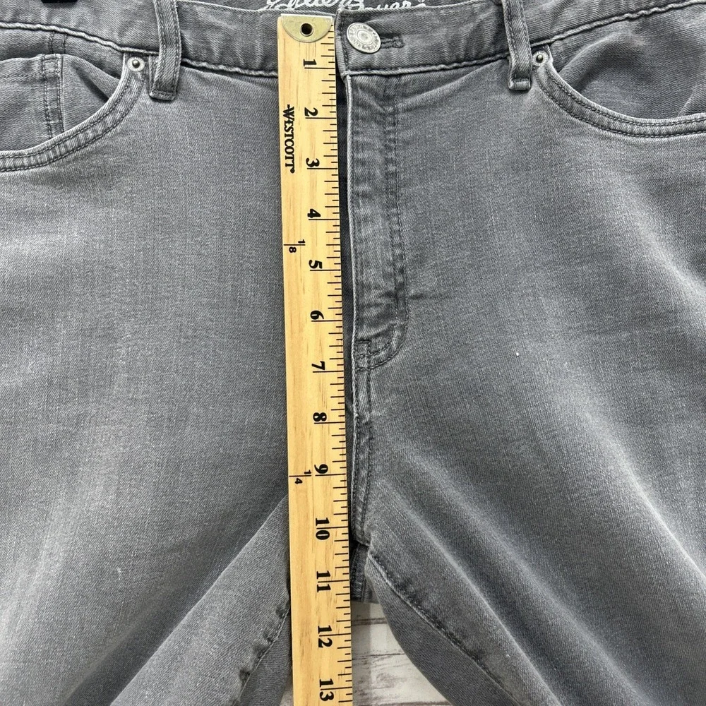 Eddie Bauer Boyfriend Jeans Women T10 Gray Mid Rise Flannel Lined Tall Relaxed